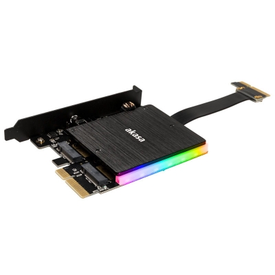 Akasa Dual M.2 PCI-E RGB LED Adapter Card - 2