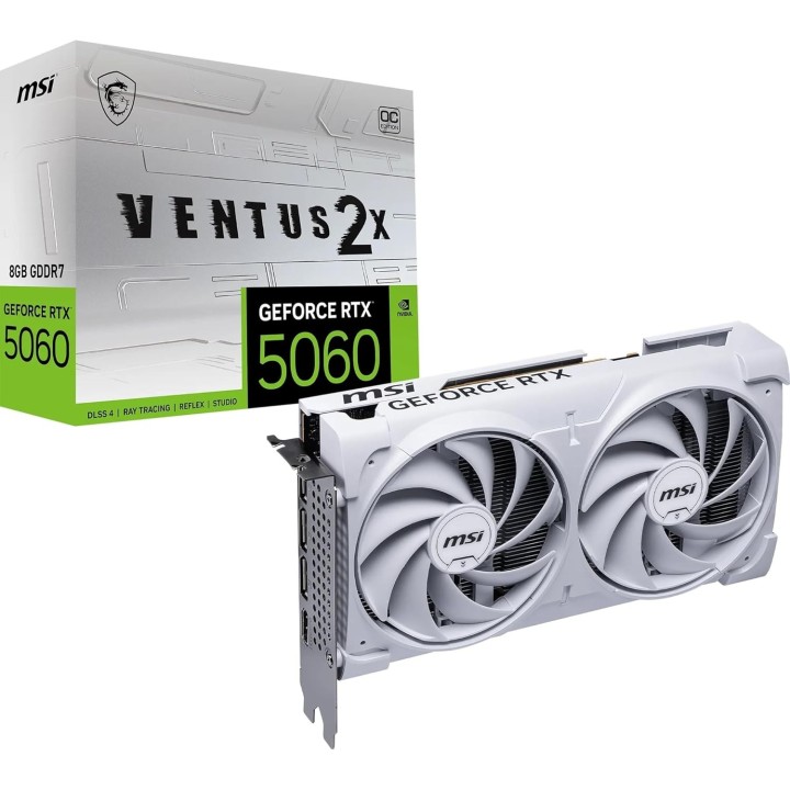 MSI GeForce RTX 5060, Ventus 2X OC White, 8GB GDDR7