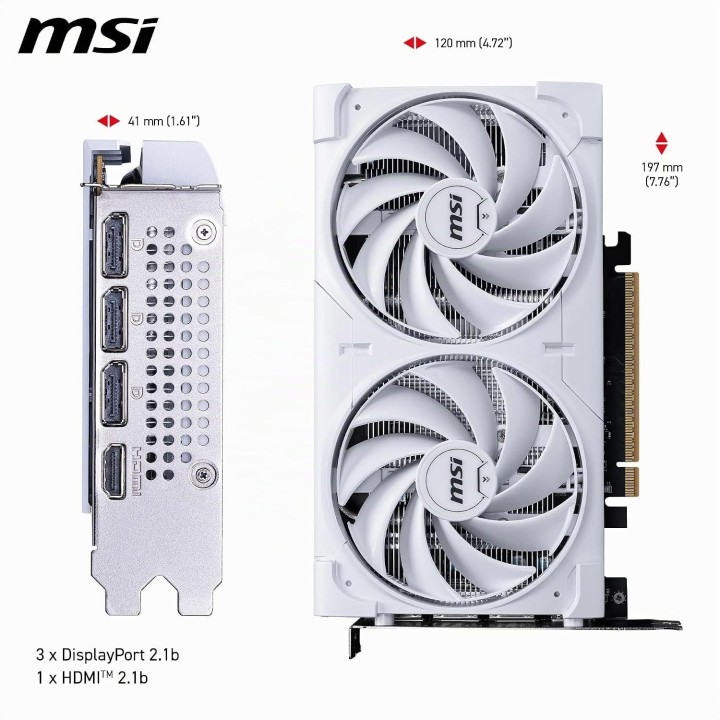 MSI GeForce RTX 5060, Ventus 2X OC White, 8GB GDDR7