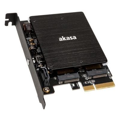Akasa M.2 PCI-E SATA RGB LED Adapter Card - 1
