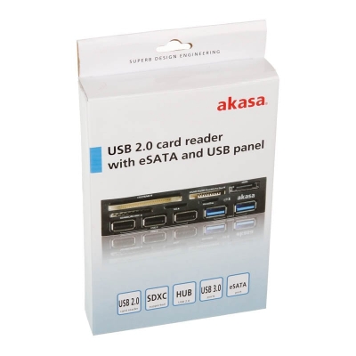 Akasa AK-ICR-16 Internal USB 2.0 5-Port Card Reader - Black - 4
