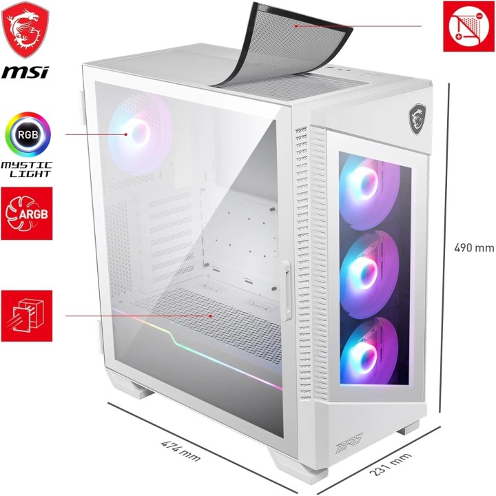 MSI MPG Velox 100R, Mid-Tower, White