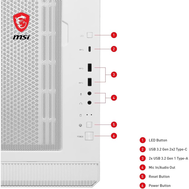 MSI MPG Velox 100R, Mid-Tower, White