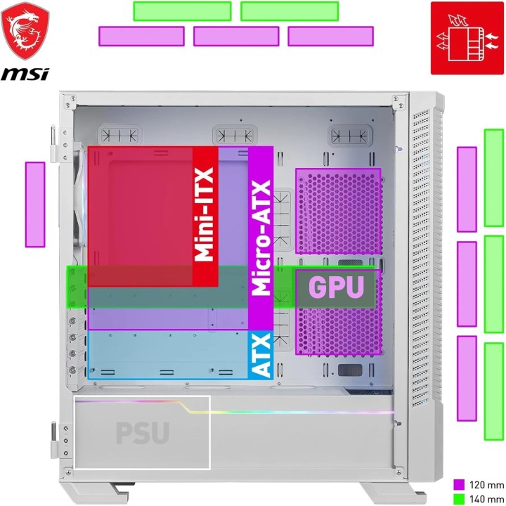 MSI MPG Velox 100R, Mid-Tower, White