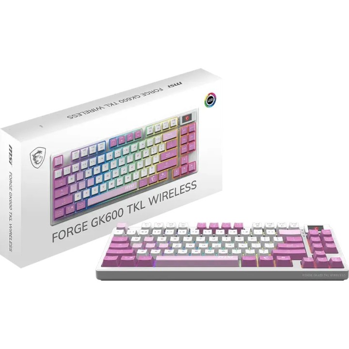 MSI Forge GK600 TKL Wireless Violet, QWERTY