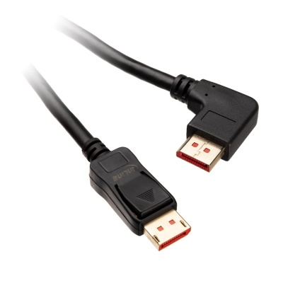 InLine 8K (FUHD) DisplayPort Cable, Left Angled, Black - 2m - 1