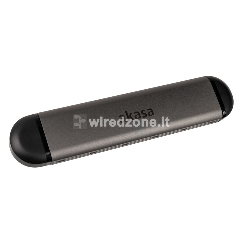 Akasa External M.2 NVMe Case, USB 3.1, Aluminium - Black - 1