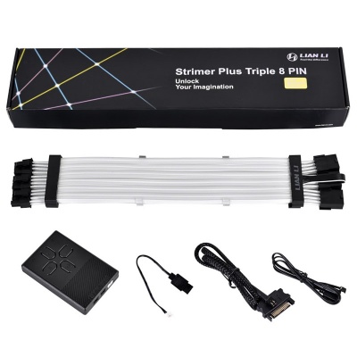 Lian Li Strimer Plus Triple 8-Pin RGB PCIe VGA Power Cable + Controller - 7