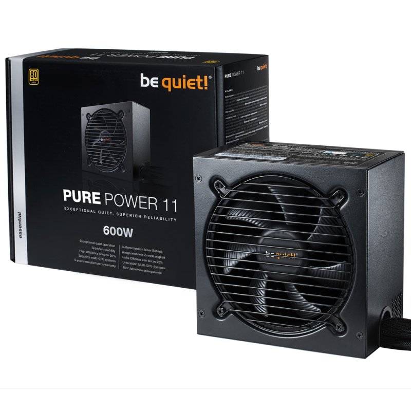 be quiet! Pure Power 11, Power Supply, 80 Plus Gold - 600 Watt - 1