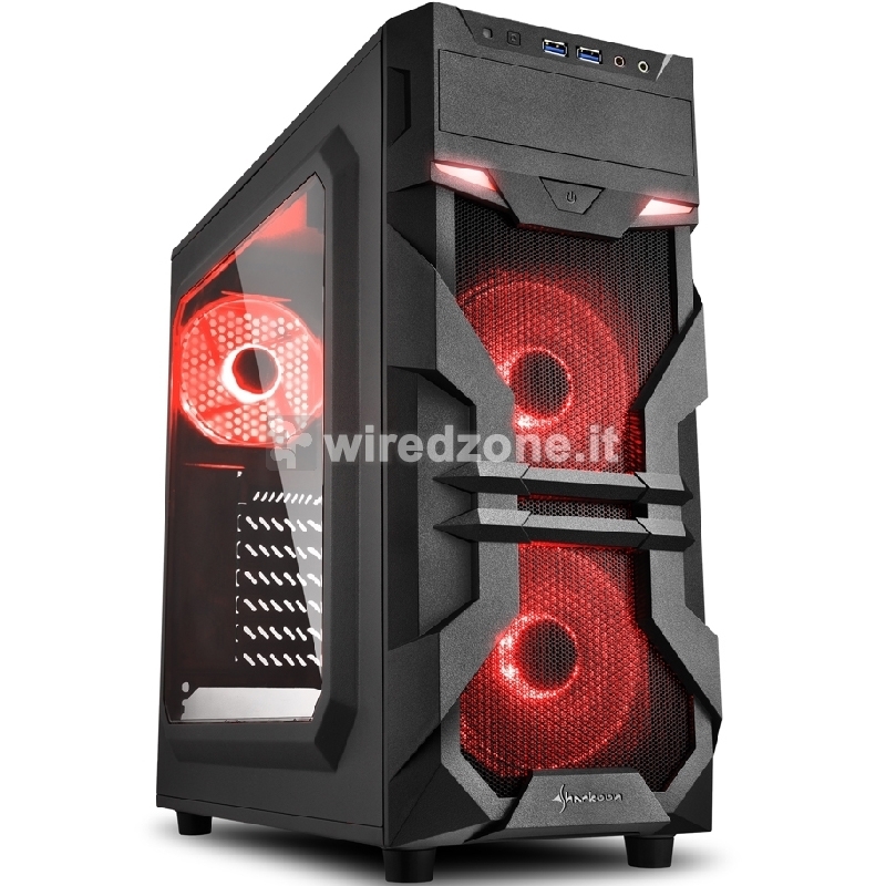 Sharkoon VG7-W RED Mid-Tower - Black - 1