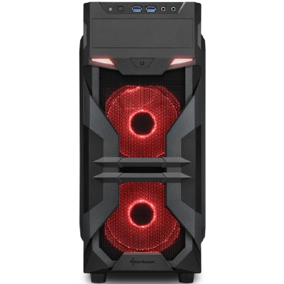 Sharkoon VG7-W RED Mid-Tower - Black - 2