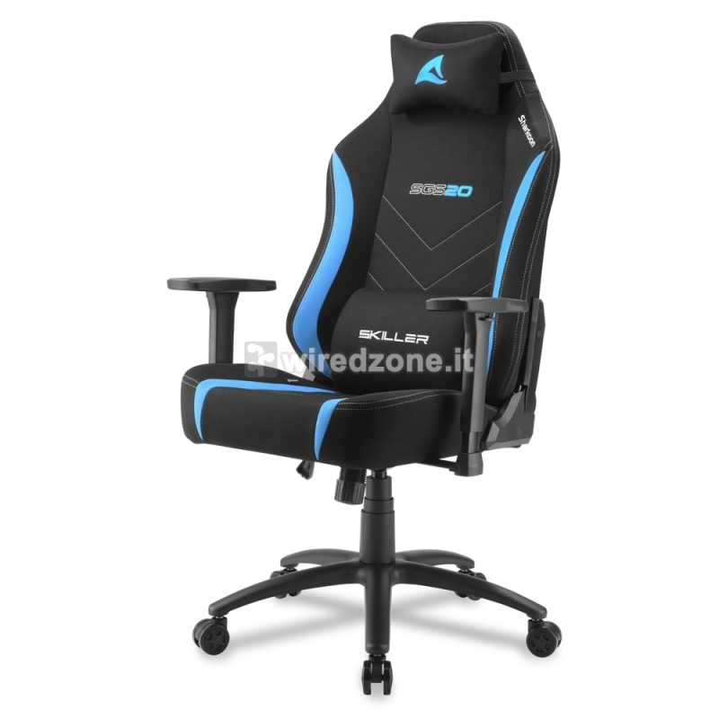 Sharkoon SKILLER SGS20 Fabric Gaming Chair - Black / Blue - 1