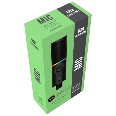 Streamplify MIC RGB, USB-A, Black + Microphone Arm - 10