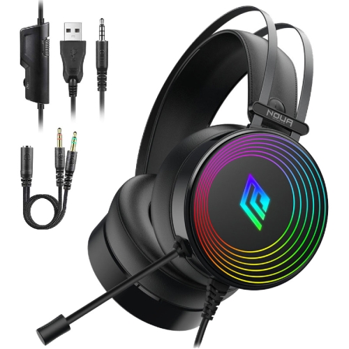 Noua Crux RGB Gaming Headset - Black - 1