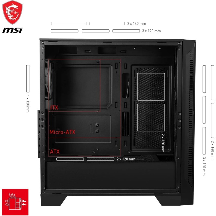 MSI MAG Forge 320R Airflow, Mid-Tower, Black