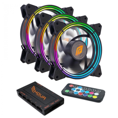 Noua Zephyr 3 RGB Rainbow Fan Black with Controller - 120mm - 1