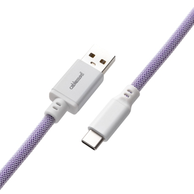 CableMod Classic Coiled Keyboard Cable USB-C To USB-A, Rum Raisin - 150cm - 3