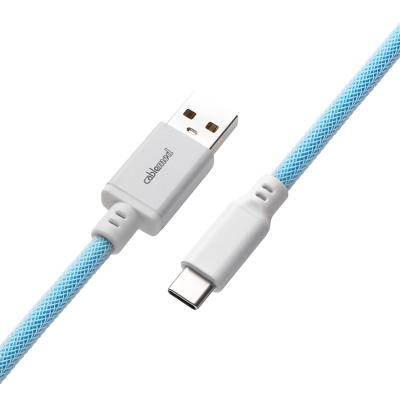 CableMod Classic Coiled Keyboard Cable USB-C To USB-A, Blueberry Cheesecake - 150cm - 3