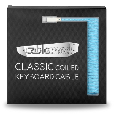 CableMod Classic Coiled Keyboard Cable USB-C To USB-A, Blueberry Cheesecake - 150cm - 4