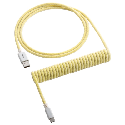 CableMod Classic Coiled Keyboard Cable USB-C To USB-A, Lemon Ice - 150cm - 1