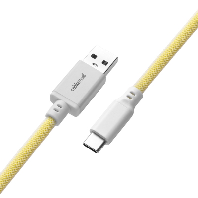 CableMod Classic Coiled Keyboard Cable USB-C To USB-A, Lemon Ice - 150cm - 3
