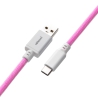 CableMod Classic Coiled Keyboard Cable USB-C To USB-A, Strawberry Cream - 150cm - 3
