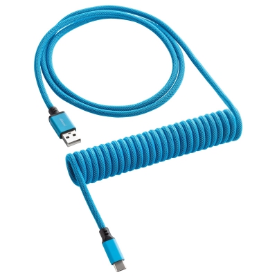 CableMod Classic Coiled Keyboard Cable USB-C To USB-A, Specturm Blue - 150cm - 1