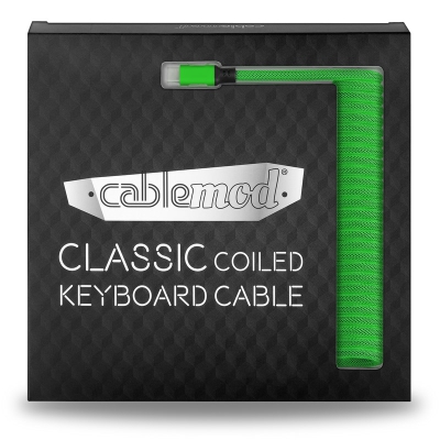 CableMod Classic Coiled Keyboard Cable USB-C To USB-A, Viper Green - 150cm - 4
