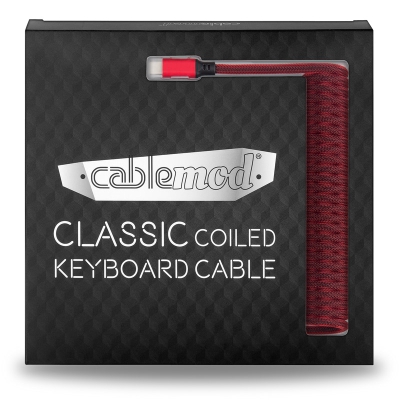 CableMod Classic Coiled Keyboard Cable USB-C To USB-A, Republic Red - 150cm - 4