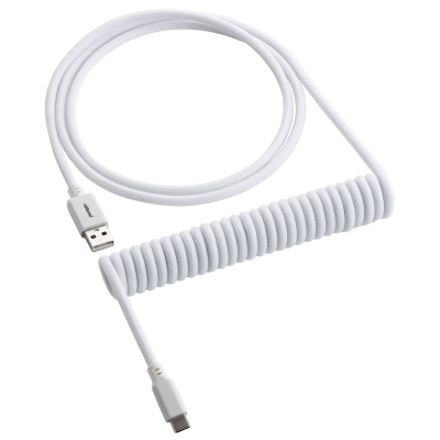 CableMod Classic Coiled Keyboard Cable USB-C To USB-A, Glacier White - 150cm - 1