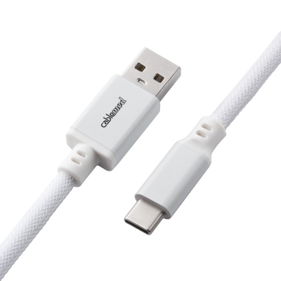 CableMod Classic Coiled Keyboard Cable USB-C To USB-A, Glacier White - 150cm - 3
