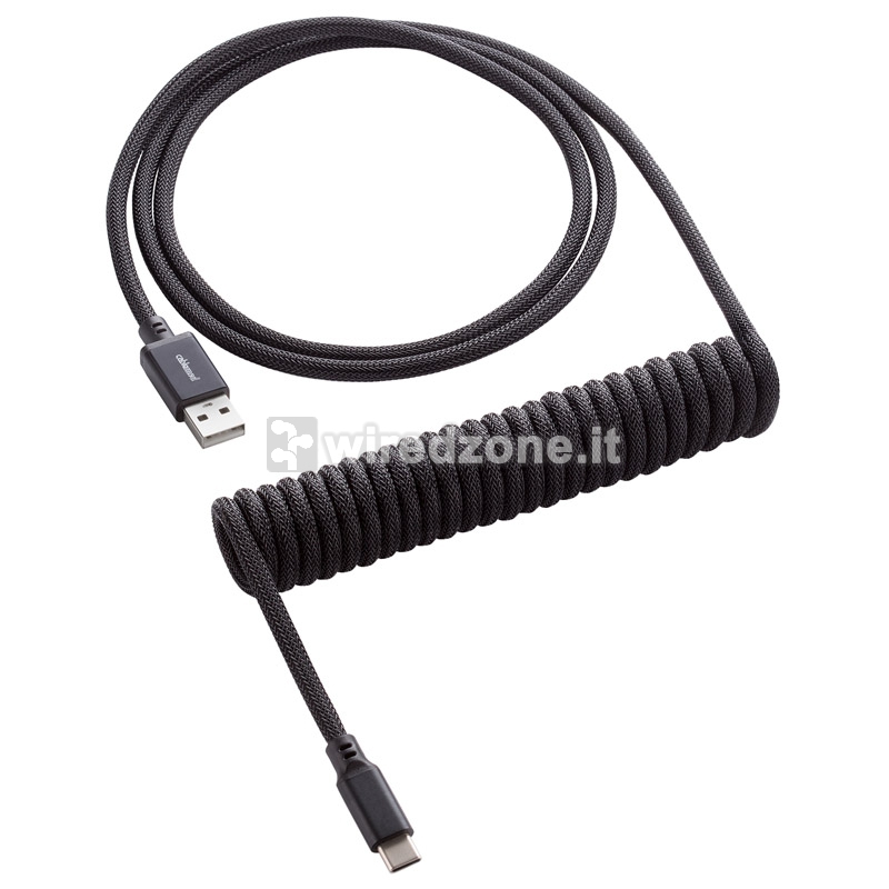 CableMod Classic Coiled Keyboard Cable USB-C To USB-A, Midnight Black - 150cm - 1