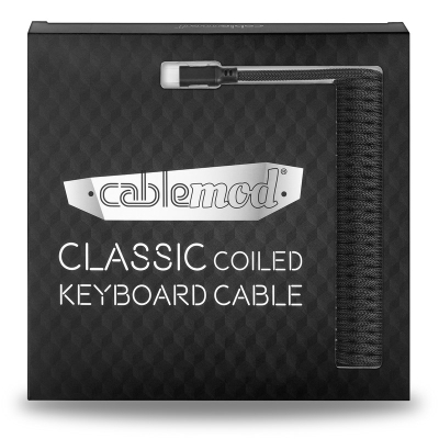 CableMod Classic Coiled Keyboard Cable USB-C To USB-A, Midnight Black - 150cm - 4