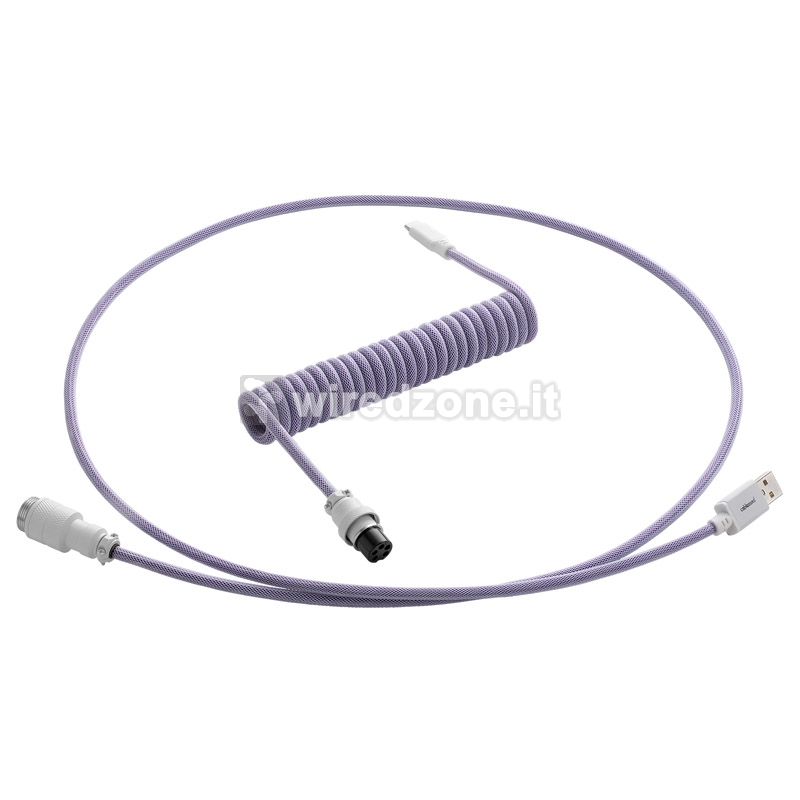 CableMod Pro Coiled Keyboard Cable USB-C To USB-A, Rum Raisin - 150cm - 1