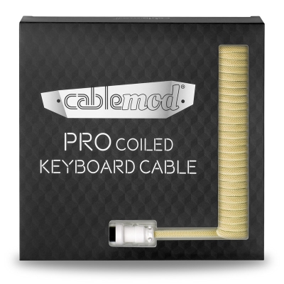 CableMod Pro Coiled Keyboard Cable USB-C To USB-A, Lemon Ice - 150cm - 5