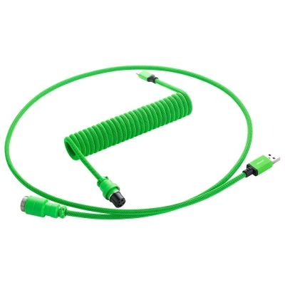 CableMod Pro Coiled Keyboard Cable USB-C To USB-A, Viper Green - 150cm - 1