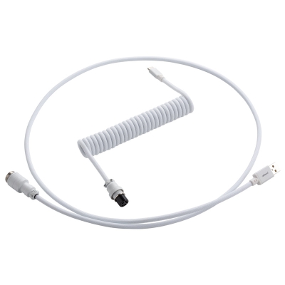 CableMod Pro Coiled Keyboard Cable USB-C To USB-A, Glacier White - 150cm - 1