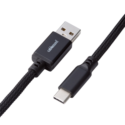 CableMod Pro Coiled Keyboard Cable USB-C To USB-A, Midnight Black - 150cm - 3