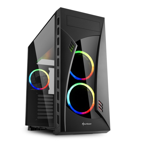 Sharkoon NIGHT SHARK RGB Mid-Tower, Side Glass - Black - 1