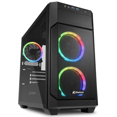 Sharkoon V1000 RGB Mini-Tower, Side Glass - Black - 1