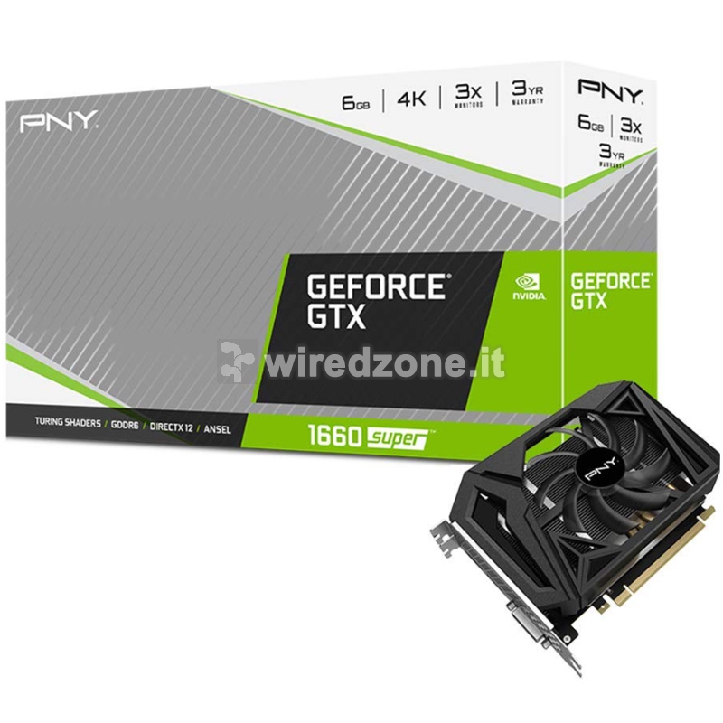 PNY GeForce GTX 1660 Super Single Fan 6G, 6144 MB GDDR6 - 1