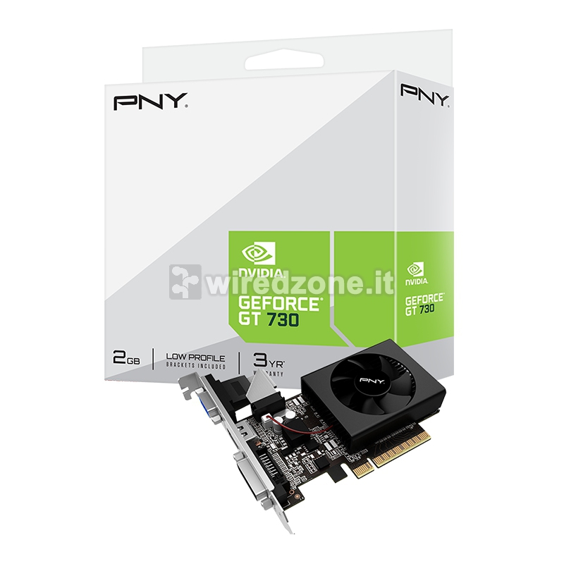 PNY GeForce GT 730 Single Fan (Low Profile) 2GB GDDR3 - 1