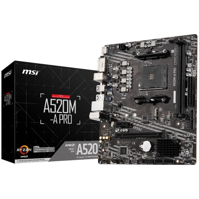 MSI A520M-A Pro, AMD A520 Mainboard - Socket AM4 - 1