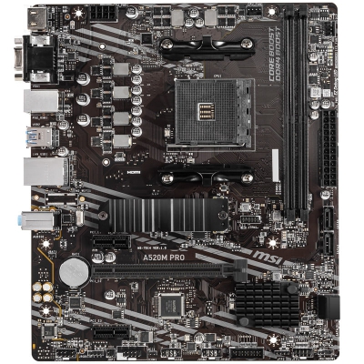 MSI A520M Pro, AMD A520 Mainboard - Socket AM4 - 3