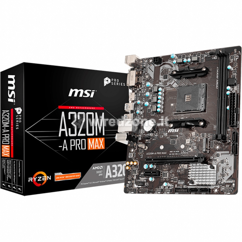 MSI A320M-A Pro Max, AMD A320 Mainboard, Socket AM4 - 1