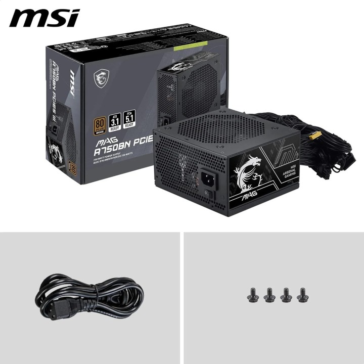 MSI MAG A750BN PCIe5 III, 80 PLUS Bronze, 750w