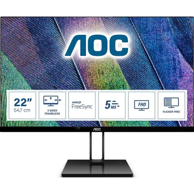 AOC V2 22V2Q, 54,6 cm (21.5"), 75Hz, FHD, IPS - DP, HDMI - 1