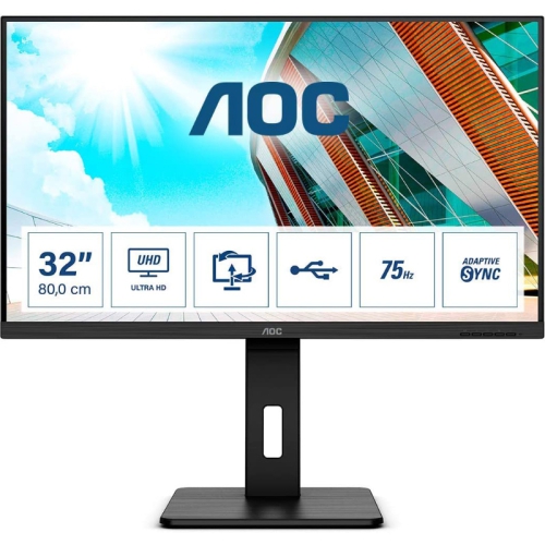 AOC U32P2CA, 80 cm (31.5"), 60Hz, 4K UHD, VA - USB-C, DP, HDMI - 1