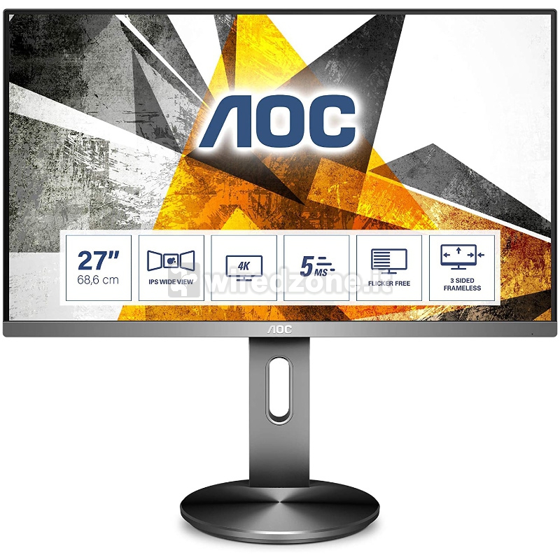 AOC 90 Series U2790PQU, 68,6 cm (27"), 60Hz, 4K UHD, IPS - DP, HDMI - 1