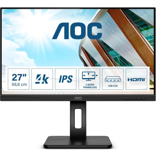 AOC U27P2CA, 68,6 cm (27"), 60Hz, 4K UHD, IPS - USB-C, DP, HDMI - 1